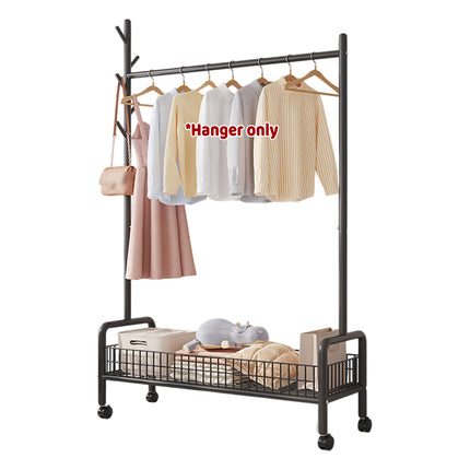 Mobile Clothes Rack with Wheels Sturdy Durable Space Saving for Home Bedroom Use