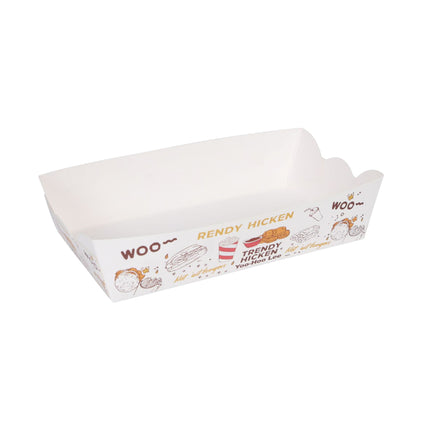 100pcs Paper Food Trays Large Disposable Boats for Hot Dog Taco Nacho Party Use