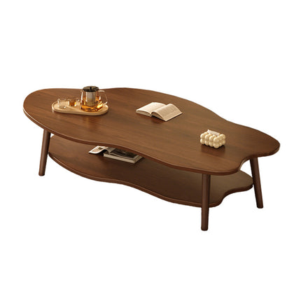 Double-Tiered Coffee Table Stable Anti-Slip Sturdy for Living Room Modern Home
