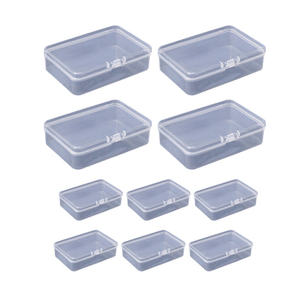 10PCS Card Storage Box Transparent Plastic Holder ID Business Card Organizer