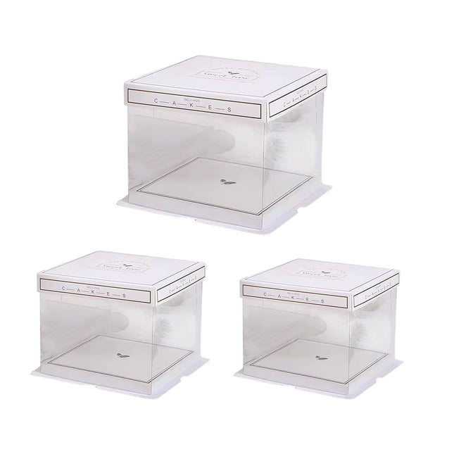 10PCS Clear Cake Box Treat Display Portable Packaging Food Safe PET Birthday