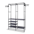 Multifunction Double Row Floor Standing Clothes Hanger 16mm Thickness Iron Pipe