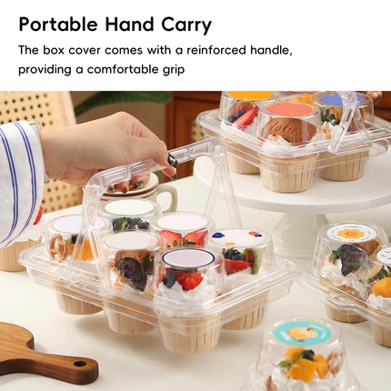 Clear Pastry Cake Box with Handle Portable Dessert Packaging Bakery Box Takeaway