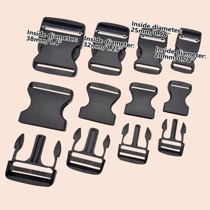 10pcs Black Plastic Buckle Clips for School Bag Backpack Strap Multifunctional