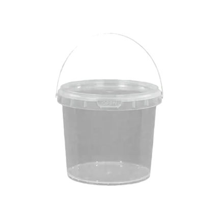 20pcs Plastic Round Bucket with Lid Transparent Portable Storage Gift Container