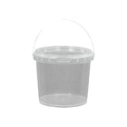 20pcs Plastic Round Bucket with Lid Transparent Portable Storage Gift Container