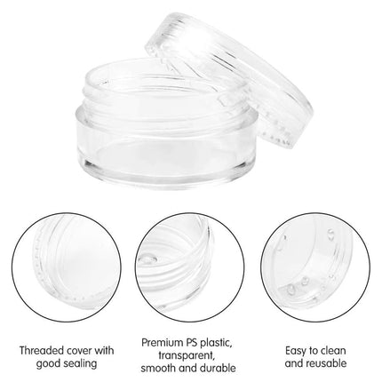 50PCS Clear Face Cream Box 5/10/20g Empty Cosmetic Container Portable Refillable