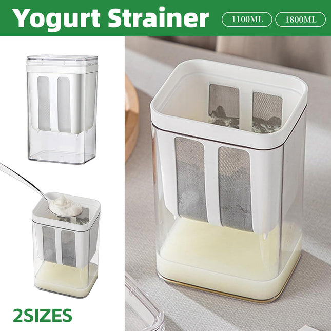 1100/1800ml Yogurt Whey Strainer with Stainless Steel Mesh for Yogurt Making Use