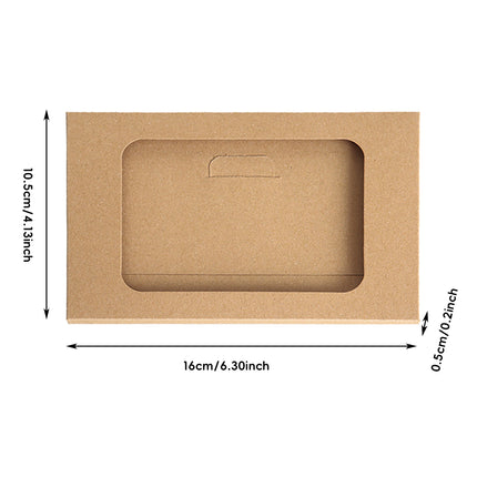 100PCS Windowed Postcard Mailing Box Cardboard Envelope for Packaging Craft Use