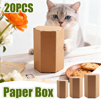 20PCS Kraft Paper Gift Box Hexagon Party Wedding Casndy Craft Packaging Box