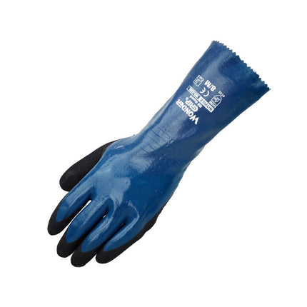 Heavy Duty Nitrile Coated Work Gloves 30cm Long Cuff Oil Resistant Anti Slip