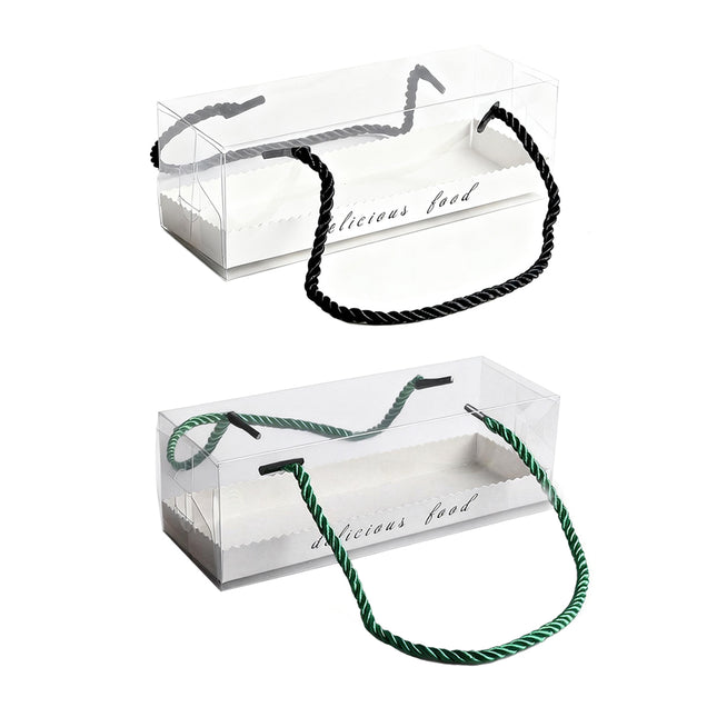 20Pcs Transparent Rectangle Blister Box For Baking Packaging Pastry Cake Holder