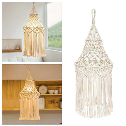Bohemian Style Lampshade Long Fringe Hanging Pendant Light Cover for Home Decor