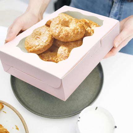 50PCS Kraft Cake Box Large Capacity Easy to Use 3 Colours Packaging
