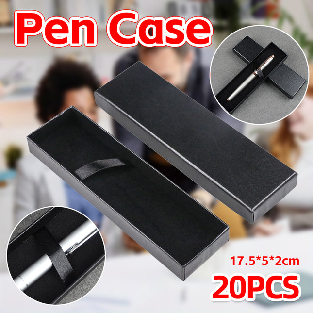 Black Pen Gift Box Set 20pcs Clamshell Storage Case for Fountain Ballpoint