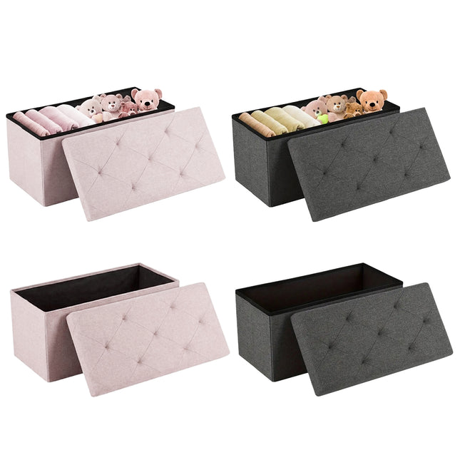 Multifunctional Living Room Storage Stool Large Capacity Foldable Space Saving