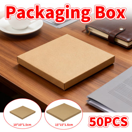 Kraft Paper Box 2 Sizes Brown 50Pcs Packaging Shipping Box Quick Folded Durable