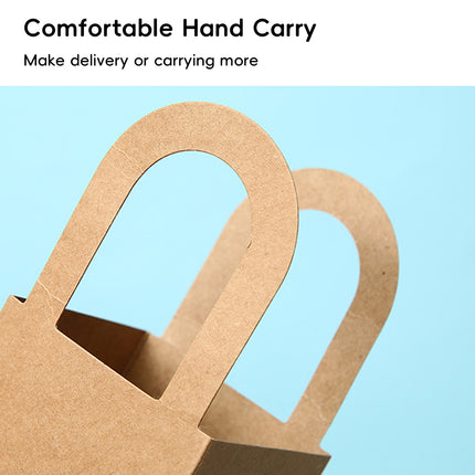 50 Pack Kraft Paper Gift Boxes with Handles Succulent Favour Boxes Party Packaging