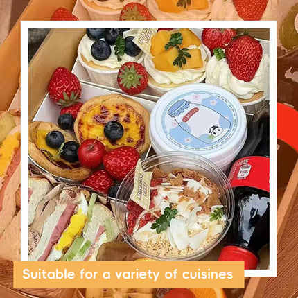 10PCS Kraft Paper Catering Box with Window Disposable Bento Style Packaging