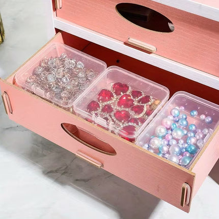 10PCS Mini Clear Plastic Storage Box Small Item Organiser Jewellery Craft Parts