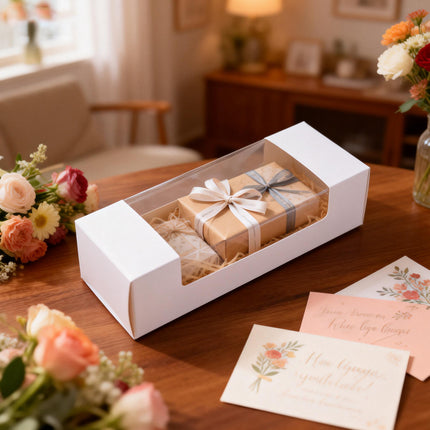 50PCS Gift Boxes with Clear Window Jewelry Presentation Boxes for Retail