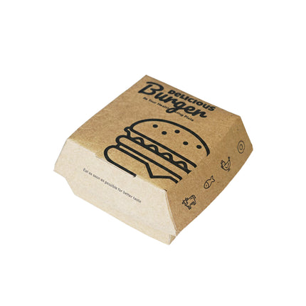 Kraft Burger Takeaway Box 100PCS Food Packaging Container With Vent Hole
