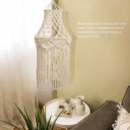 Bohemian Style Lampshade Long Fringe Hanging Pendant Light Cover for Home Decor