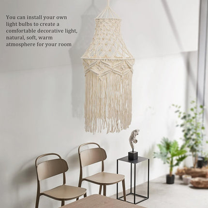 Bohemian Style Lampshade Long Fringe Hanging Pendant Light Cover for Home Decor