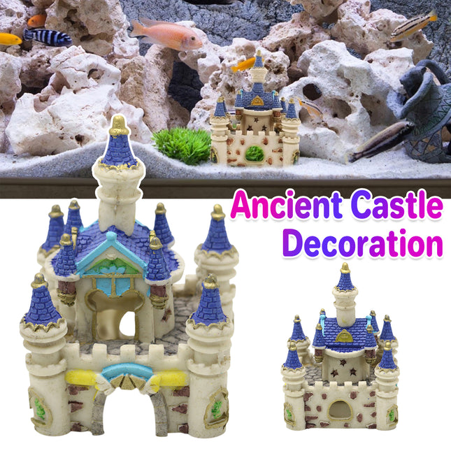 Fish Tank Decoration Resin Ancient Castle Ornament Aquarium Landscape Decor