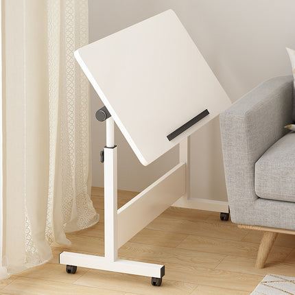 Moveable Foldable Table with Wheels Adjustable Height Space Saving Home Bedroom