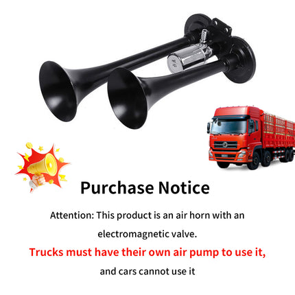 12V 24V Dual Trumpet Air Horn with Electric Valve 110dB for Truck Boat Lorry