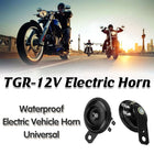 12V Waterproof Motorcycle Horn 105dB Universal Electric Bike ATV Loud Speaker