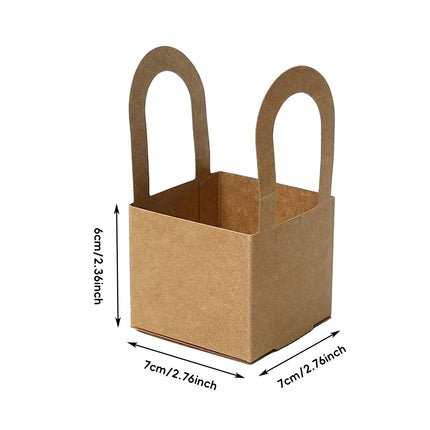 50 Pack Kraft Paper Gift Boxes with Handles Succulent Favour Boxes Party Packaging