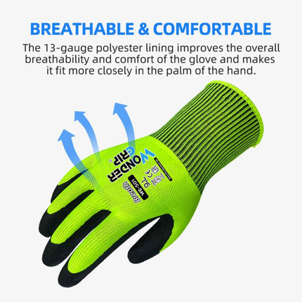 2 Pairs Nitrile Coated Garden Work Gloves Breathable Oil Resistant Non Slip