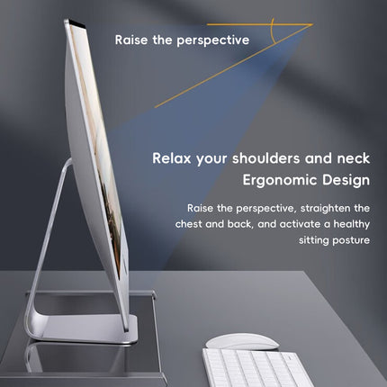 Monitor Stand Riser Tempered Glass Top Metal Frame 51x21.5x8cm Black White