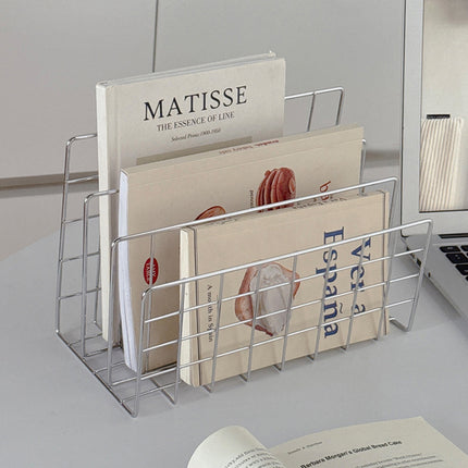 Minimalist Desktop Book Holder Metal Book Rack Organizer Home Office Desk Use