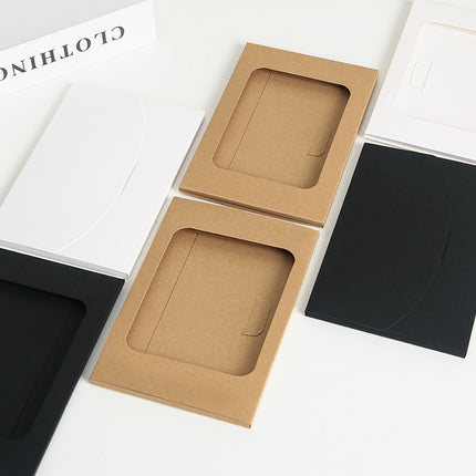 100PCS Windowed Postcard Mailing Box Cardboard Envelope for Packaging Craft Use