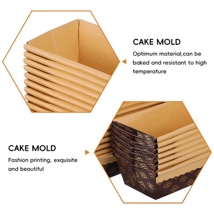 100Pcs Rectangular Cake Cupcake Liners For Baking Muffin And Pastry Use