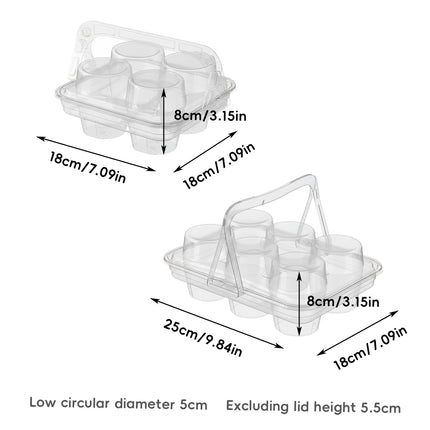 Clear Pastry Cake Box with Handle Portable Dessert Packaging Bakery Box Takeaway