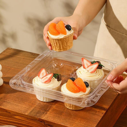 Clear Pastry Cake Box with Handle Portable Dessert Packaging Bakery Box Takeaway