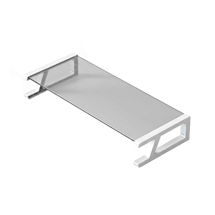 Monitor Stand Riser Tempered Glass Top Metal Frame 51x21.5x8cm Black White