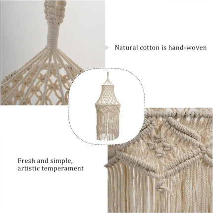Bohemian Style Lampshade Long Fringe Hanging Pendant Light Cover for Home Decor