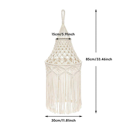 Bohemian Style Lampshade Long Fringe Hanging Pendant Light Cover for Home Decor