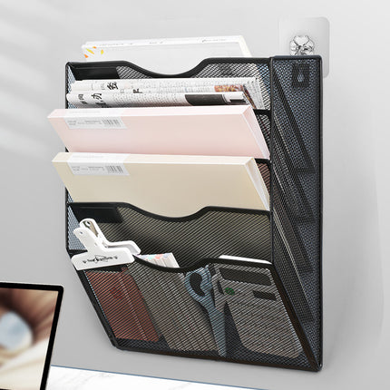 Wall-Mounted 5 Tier Metal File Storage Rack Document Holder Space Saving