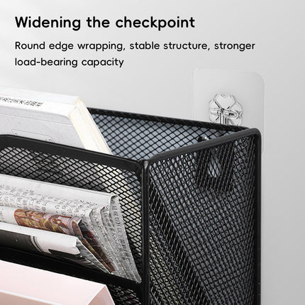Wall-Mounted 5 Tier Metal File Storage Rack Document Holder Space Saving