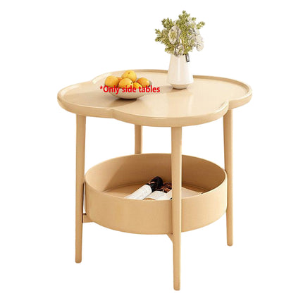 Double Layer Side Table Space Saving Durable Sturdy for Living Room Bedroom Use