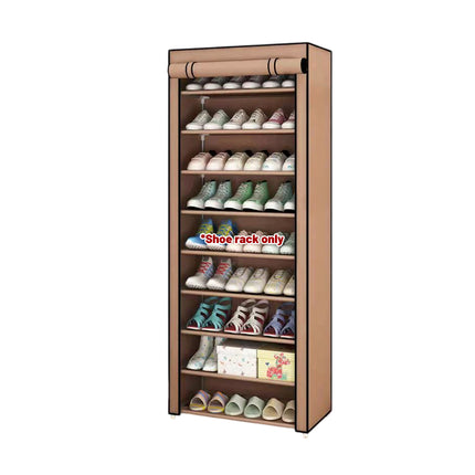 10 Tier Shoe Rack Stainless Steel Frame Non Woven Fabric for Shoe Storage Use