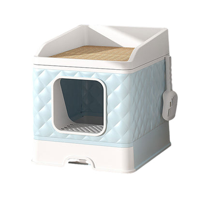 Cat Litter Box Large Capacity Drawer Type Design Enclosed Toilet for Indoor Pet