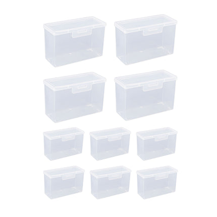 10PCS Card Storage Box Transparent Plastic Holder ID Business Card Organizer