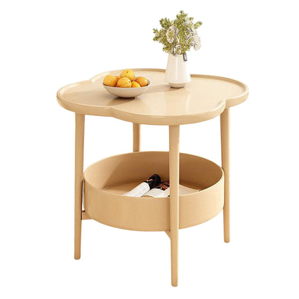Double Layer Side Table Space Saving Durable Sturdy for Living Room Bedroom Use